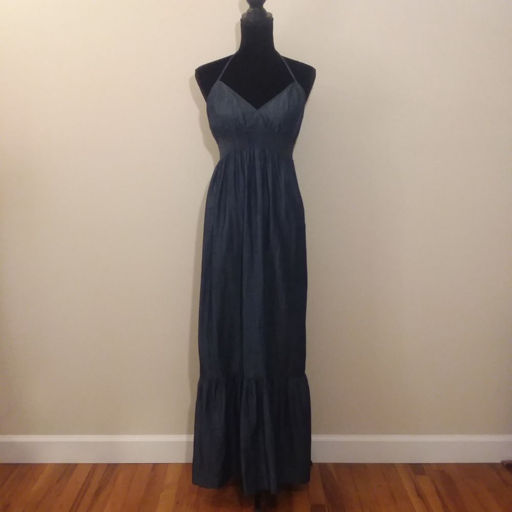 New York Company Dark Rinse Denim Maxi Halter